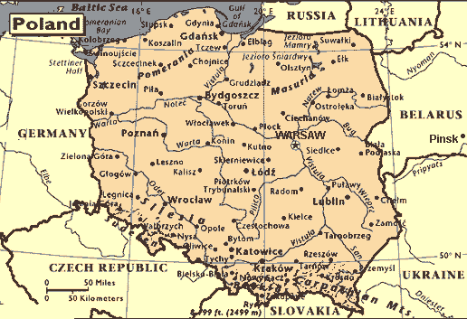 map of Poland 2000