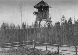 Soviet barbed wire prison camp
